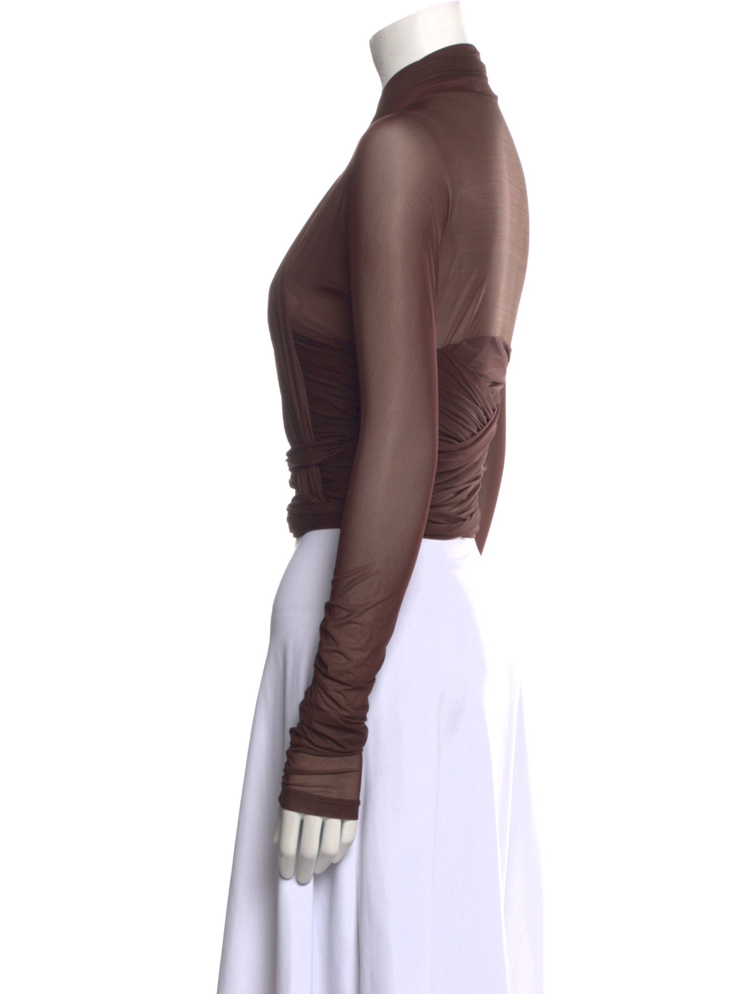 Alexander Wang V-Neck Long Sleeve Crop Top